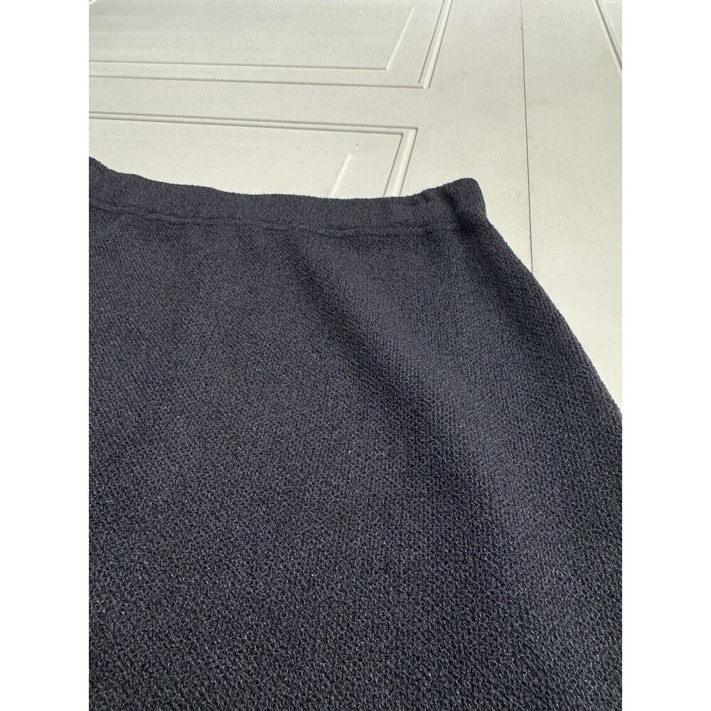 St John Collection Wool Santana Black A Line Knit Pull On Pencil Skirt Size 2 - Picture 2 of 8